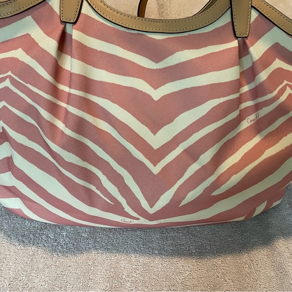 Coach Devin Pink tulle zebra stripe bag - Picture 5 of 7